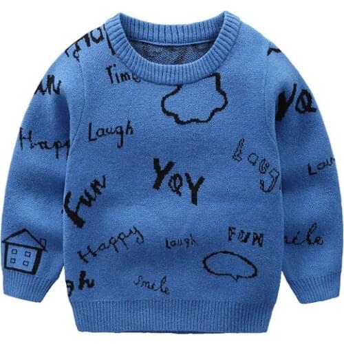 Boys double deck sweater childrens cartoon pullover sweater