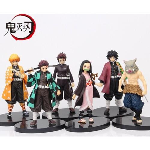 Anime Demon Slayer Action Figures Tanjirou Nezuko Mitsuri Tokitou Muichirou Kyoujurou PVC Model Toys Decoration With Gift Box