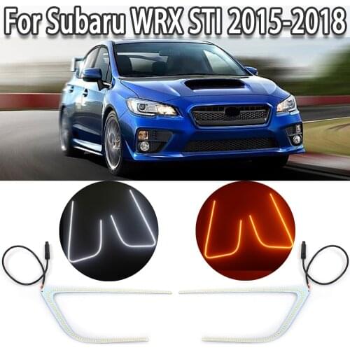 K-Car Headlight DRL Switchback Dual-Color LED C-Rings Circuit Board Turn Light Signal Lamp For Subaru WRX STI 2015-2018