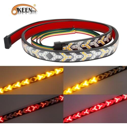 100M Car Pickup Truck Arrow Light LED Flowing Yellow Turn Signal Lamp Scanning Brake LED Light Bar Reverse Tail Light Strip
