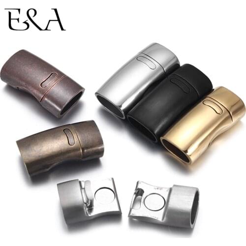 2pcs Stainless Steel Magnetic Clasp Hole 10*5mm 11*6mm Leather Cord Clasps Magnet Lace Buckle for Bracelet DIY Jewelry Making