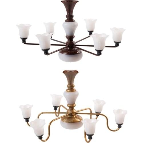 Dollhouse Furniture Living Room Furniture Ceiling Light Pretend Play House Toy Interactive Role Play Miniature Landscape