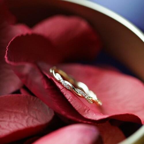 Cute Female Small Infinity Ring 100% Real 925 Sterling Silver Gold Wedding Rings For Women Promise Love Engagement Ring