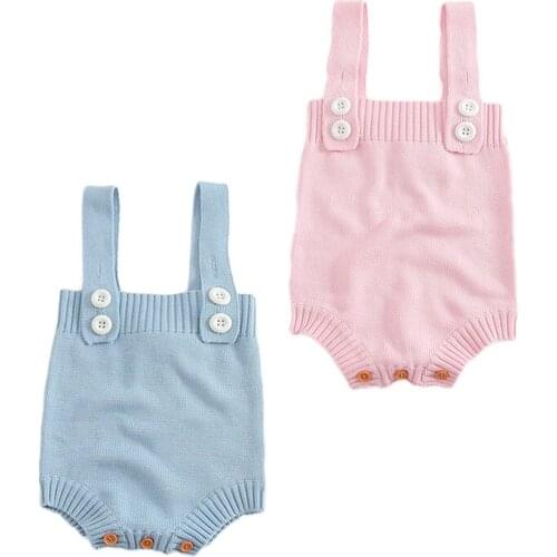 Newborn Fashion cute baby rompers girls clothes knitting Cotton vest solid wings infant jumpsuit belt overalls