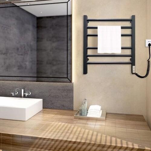 180W Bathroom Electric Towel Heating Rack Frame Shelf Stand For Robe Bathrobe Washcloth Facecloth Clothes Dryer Adjustable Time