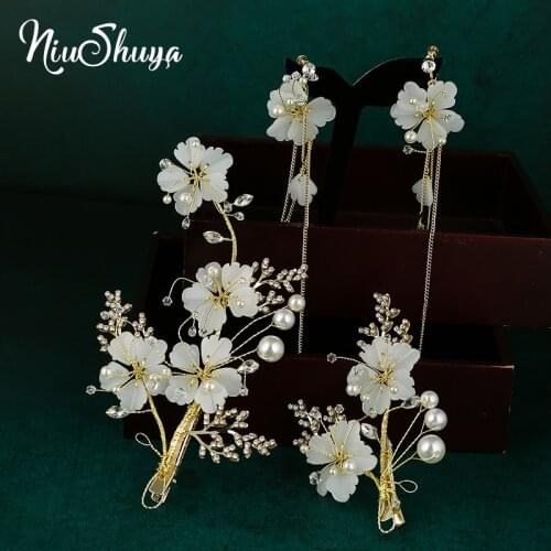 NiuShuya Bride Hanfu Handmade Super Fairy Hair Accessories Ancient Chinese Style Flowers Costume Studio Headpiece Accessories