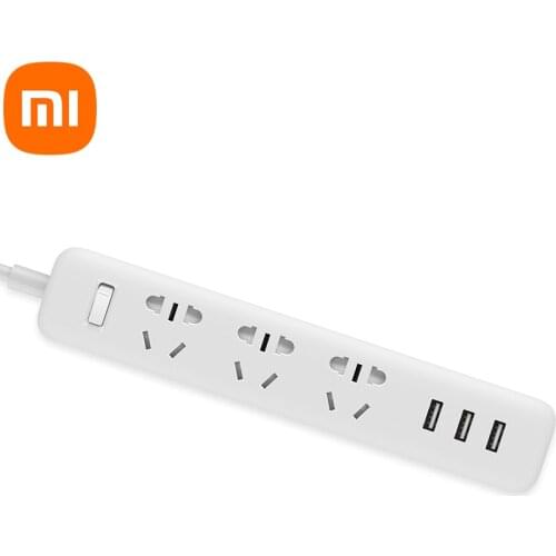 Original Xiaomi Mi Power Socket Portable Strip Plug Adapter with 3 USB Port Multifunctional Smart Home Electronics