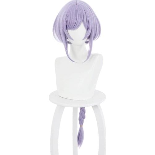 Game Genshin Impact Qiqi Cosplay Wig Heat Resistant Synthetic Hair Carnival Halloween Party Props