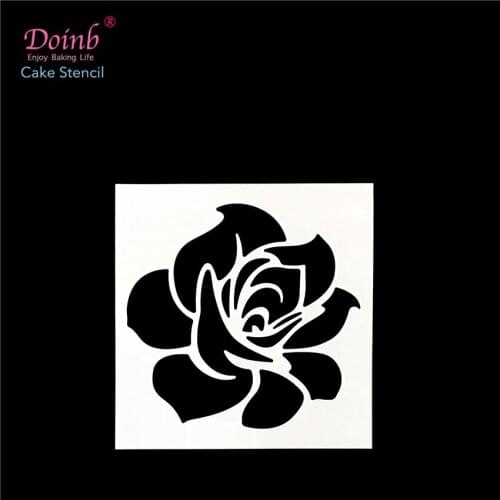 Big Rose Shape Plastic Spray Flower Cake Mold Strew Pad Stencil Duster Cupcake Fondant Decoration Baking Tool Moulds FQ4083