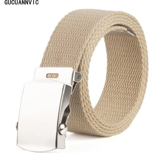 NEW BELT Arrival fashionable 9 colors Both men and women belts Plain canvas Automatic Buckle belt Mens High Quality Strap 110CM