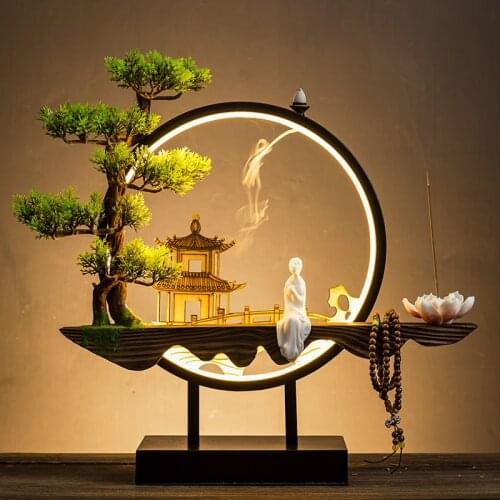 Luxury Backflow Incense Burner Creative Chinese Style Handmade Large Eletric Incense Burner Office Incensario Home Decor DG50XX