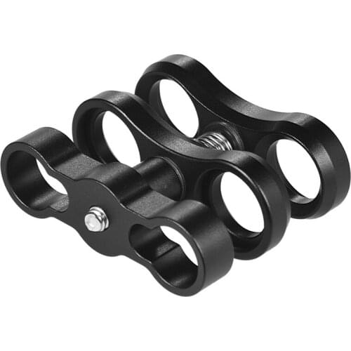 Ball Clamp Butterfly Clip Arm Dual Holder Mount for Underwater Photography Diving Light for GoPro Action Camera Flashlight Arms