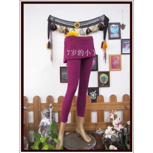 Lycra Cotton Belly Dance Yoga Tight Ninth Pants Fitting Dody Buiding Fitness Trousers Slim Leggings With Skirt H779 94