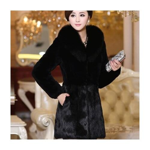 Faux fur coat faux fox fur womens clothing 2019 medium-long mink fur overcoat fight mink