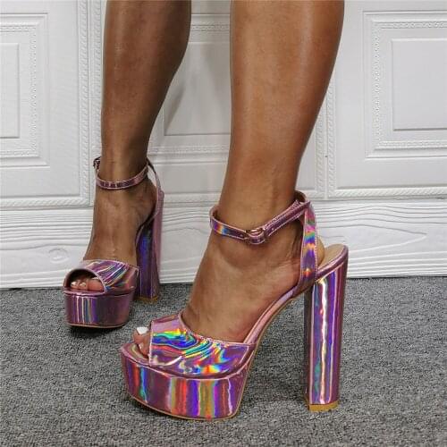 Stylish Women New High Platform Sandals Sexy Stiletto Heels Sandals Open Toe Gorgeous Party Shoes Women US Plus Size 5-15