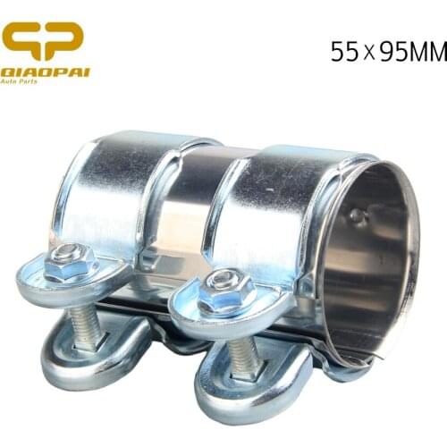 Stainlesss Steel Thicker Car Muffler Clamp Exhaust Pipe 1K0253141B 18 30 7 560 778 1 854 892 For Passat A4 A5 55*95 mm Silver