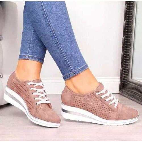 Wedge high heels breathable casual shoes womens fashion vulcanized shoes 2020 new ladies casual shoes