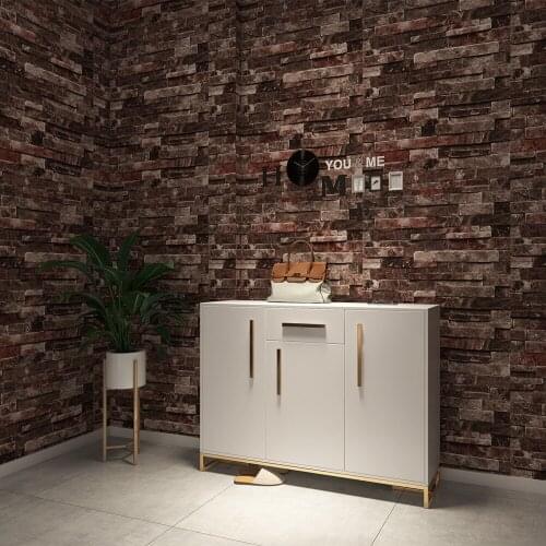 Vintage 3D Brick Wallpaper Retro Wall Stickers Waterproof Imitation Tile Bathroom Living Room TV Background Embossed Films