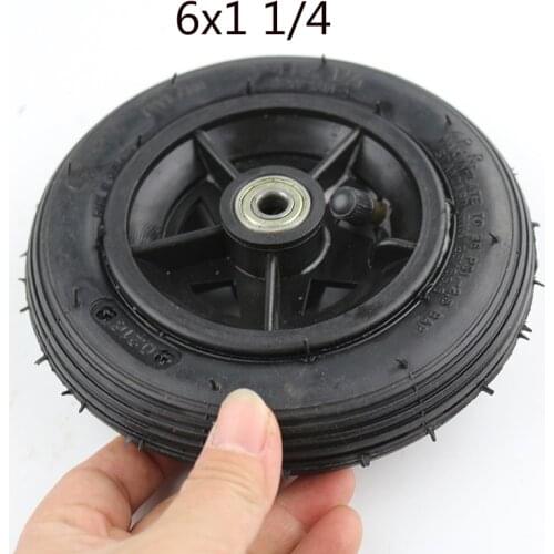 High quality 6x1 1/4 tyre 6 Inch Pneumatic Tire Motorcycle 150MM Scooter Inflation Wheel With Hub With Inner Tube Electric Scoo