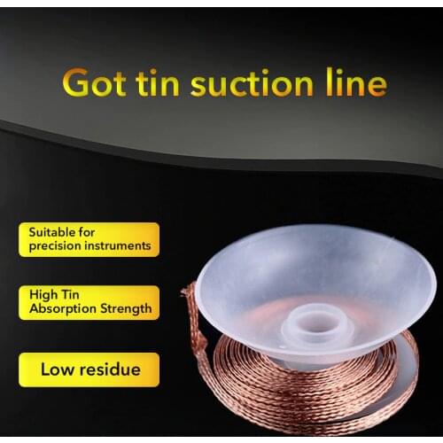 2.0mm 2.5mm 3.5mm *1.5m High Quality Suction Tin Wire Remover Wire Lead Flux Repair Tool Desoldering Pumps