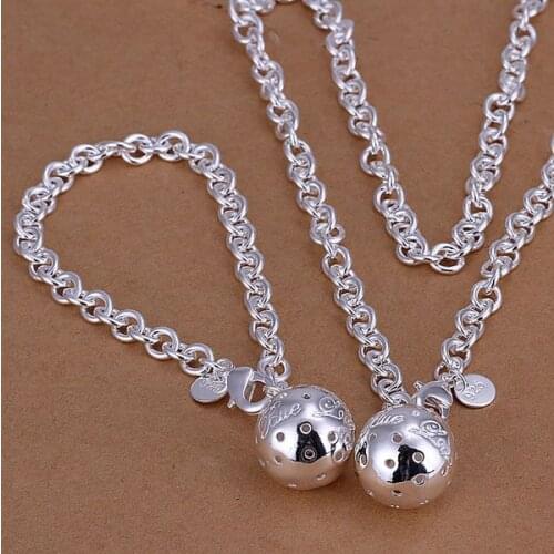 S057 Silver Color Jewelry Sets Lovely Silver Gorgeous Jewelry Ball Free Shipping Charm Christmas Gifts Fashion Jewelry Sets