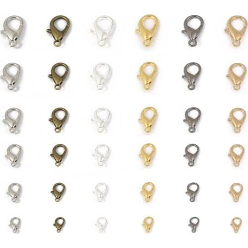 10pcs/lot Stainless Steel Lobster Clasps Hooks For Necklace&Bracelet Chain DIY Fashion Jewelry Findings 10x5mm 12x6mm 14x7mm