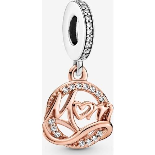 925 sterling silver woman fashion jewelry pendant rose gold MOM charms fit Europe bracelet & necklace accessories bead making