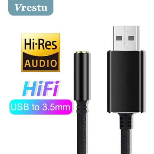 2 in 1 USB to 3.5mm Jack Sound Card Plug 3 5 Sound Audio Adapter for PC Laptop PS5 PS4 Headphone Mic Speaker External Sound Card