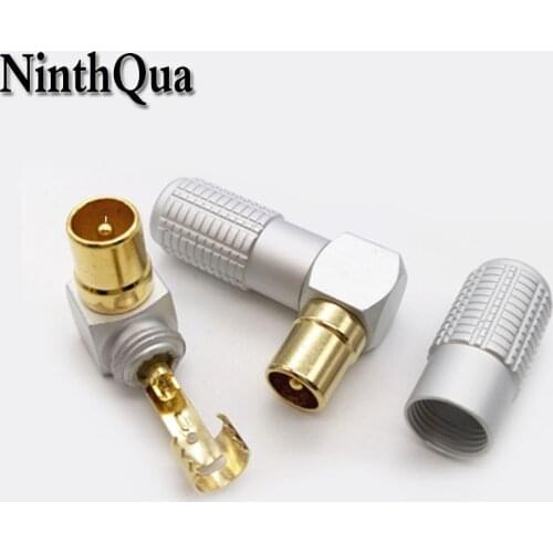 1pcs Bent F Female Turn 9.5 TV General Head Connector Inch Plug RF Revolution F Thread to 9.5 Interface