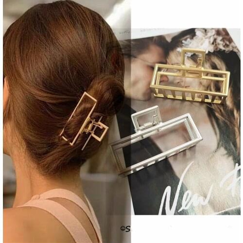 1 Piece Metal Square Claw Girls' Hair Clips Jaw Clips Clamps Women Hair Accessories