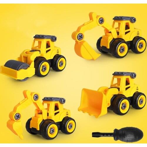 1pcs Construction Toy Engineering Car Fire Truck Screw Build and Take Apart DIY Detachable Engineering Vehicle Car Styling Toys