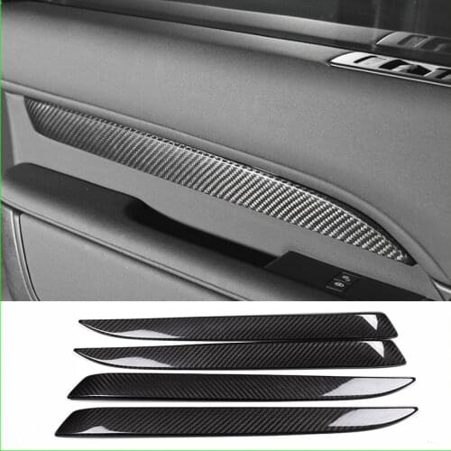 100% Real Carbon Fiber Car Interior Door Trim,For Land Rover Discovery 5 LR5 2017-2018 Car Door Decoration Accessories 4 Pcs