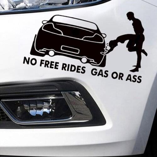 20*8CM GAS OR ASS No Free Rides Funny Vinyl Decals Car Sticker Window Bumper Body Car Styling Decorating Car Body Window Decal