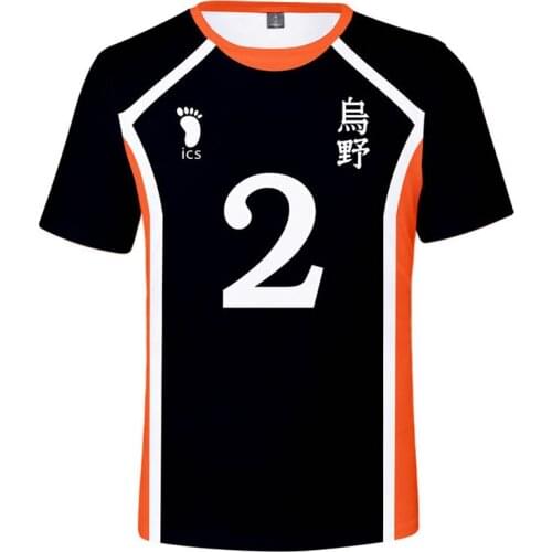 2020 Anime Cartoon Haikyuu Hinata Shoyo Cosplay Costume 3D T-shirt High School Volleybal Summer Casual Short Sleeves O-neck Tops