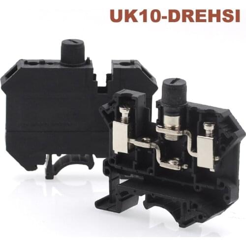 5/10pcs Din rail screw Clamp fuse terminal block UK10-DREHSI morsettiera wire electric cable connector Bornier seat 800V 6.3A