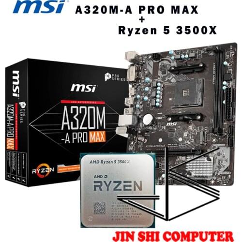 AMD Ryzen 5 3500X R5 3500X CPU + MSI A320M-A PRO MAX Motherboard Suit Socket AM4 CPU and Motherbaord Suit All new / no fan