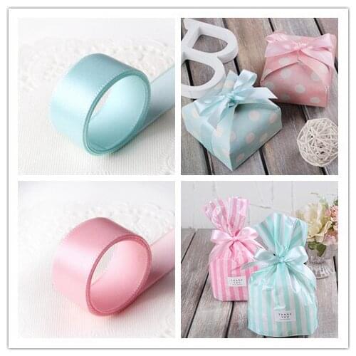 10mm 15mm 3/8'' 5/8'' 25Yards/22 Meters Sky Blue Pink Satin Ribbons for Events Wedding Invitation Cards Gift Wrapping Ribbons