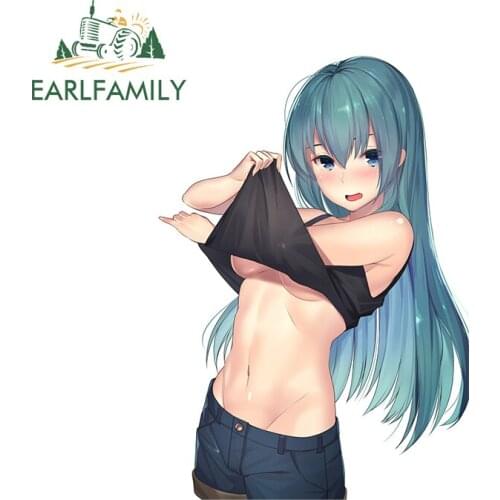 EARLFAMILY 13cm x 9.2cm for Girl Anime Decal DIY Car Assessoires Sticker Auto Air Conditioner Waterproof ScratchProof Decoration