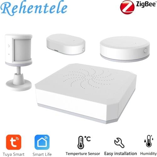 Smart Life Tuya ZigBee Smart Home Alarm Kit PIR Contact Temperature Humidity Sensor DIY Security Alarm Kit