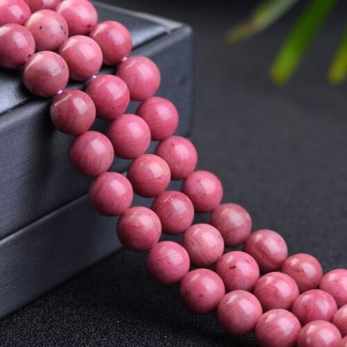 4/6/8/10mm Genuine A Quality Natural Rhodonite Stone Beads For Jewelry Making DIY Round Loose Stone Beads Fit Bracelet 15