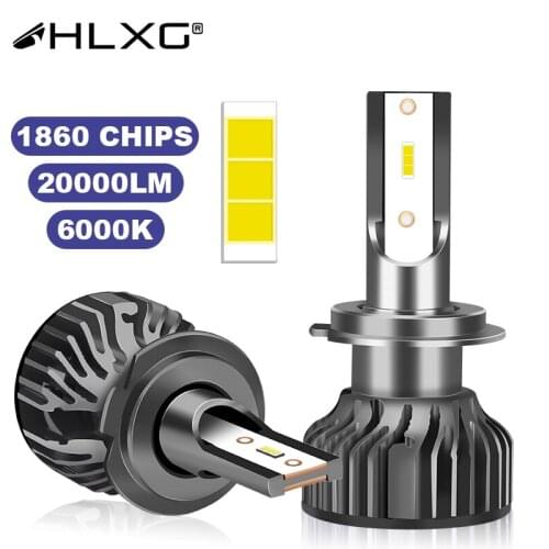 HLXG h7 H11 9005 9006 H8 H9 HB3 HB4 LED luces headlight car Light h4 led lamp luz auto lampada led 12V 20000LM 6000K bulb H1 led