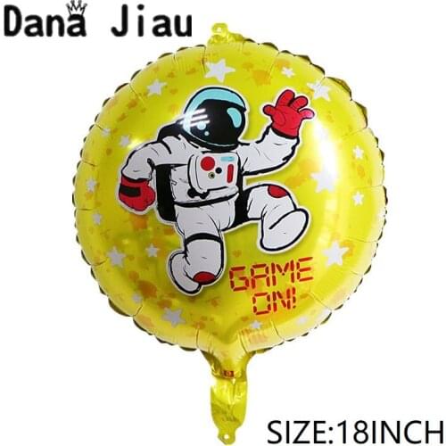 GAME ON boy HAPPY BIRTHDAY party balloon outer space astronaut foil baloon decorate Planet explore partner holiday toy