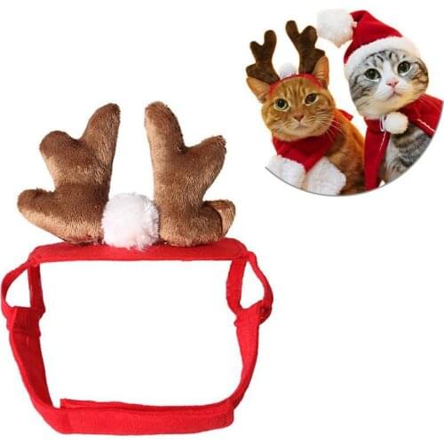 Pet Dog Cat Cap Deer Antler Headband Christmas Party Holiday Headwear Hat Gift for Pet Products Cat Accessories equipment tool