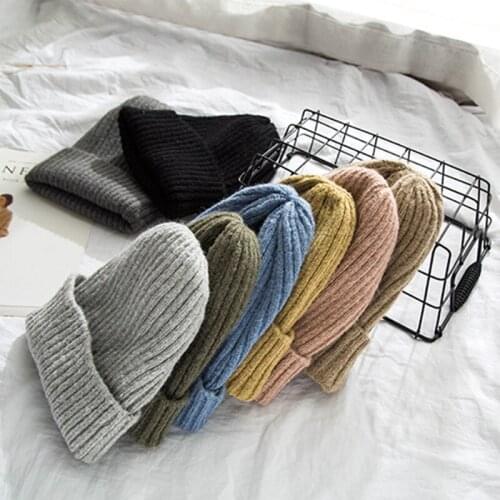 Winter Fashion Warm Skullies Women Knitted Hat Autumn Vintage Bonnet Hip hop Beanies Harajuku Cap PJ114