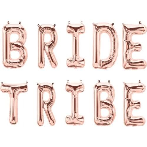 BRIDE TRIBE Bachelorette, Wedding, Bridal Shower Party Balloon Letter Decorations. 16 Inch Balloons Bridal Celebration Decor