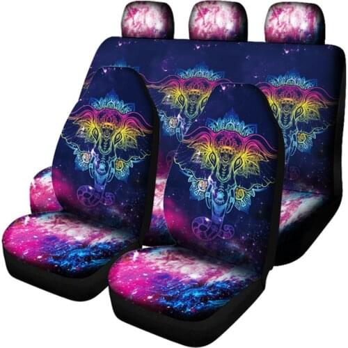 Aimaao Tie Dye Pattern Car Seat Cover Full Set Airbags Compatible and Split Bench Cover Colorful Auto Decorative Seat Covers