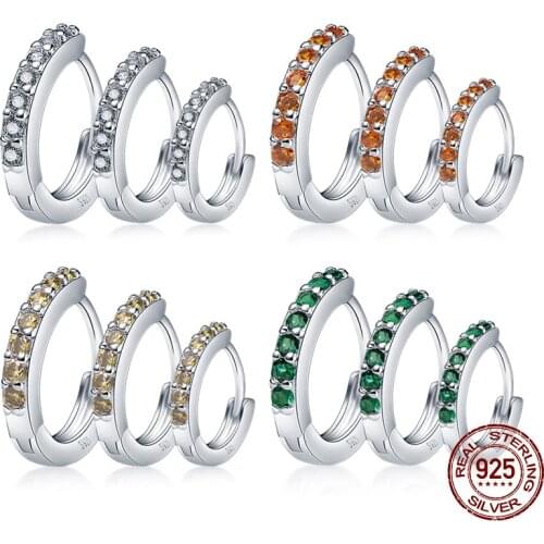 2021New 100% 925 Sterling Silver Hoop-shaped Zircon Earrings, Suitable For Women Who Make Party Engagement Gifts