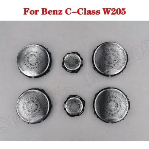 Audio Speaker Panel For Mercedes Benz C-Class W205 Car 6 Covers Silver Interior Door Trim Loudspeaker Midrange Lid Accessories