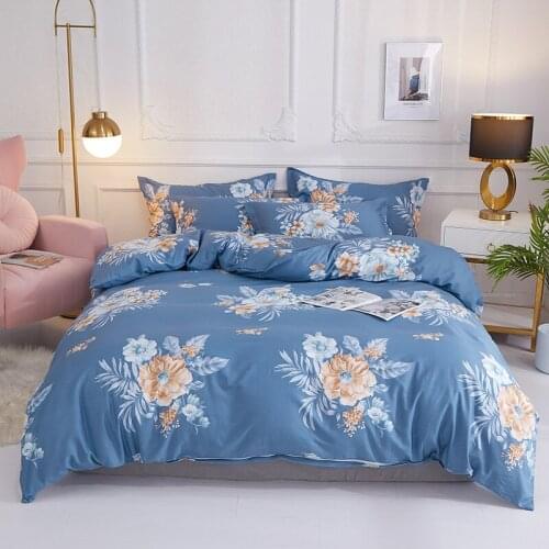 Wind small fresh factory wholesale cotton four-piece cotton quilt cover sheets 200x230 simple bedding
