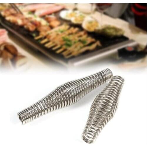 Stainless Steel Handle Spring Wood Oven Induction Cooker Elastic Metal Roll Kitchen Barbecue Accessories
